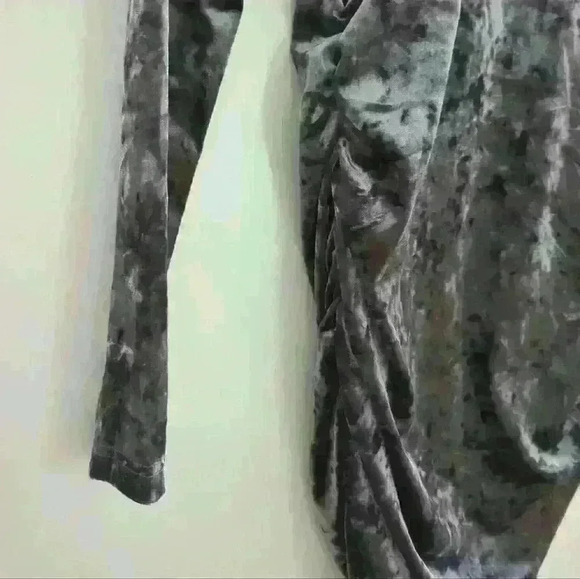 REBEL SUGAR | Dark Gray Velvet Long Sleeve Ruched Mini Dress - Picture 2 of 3